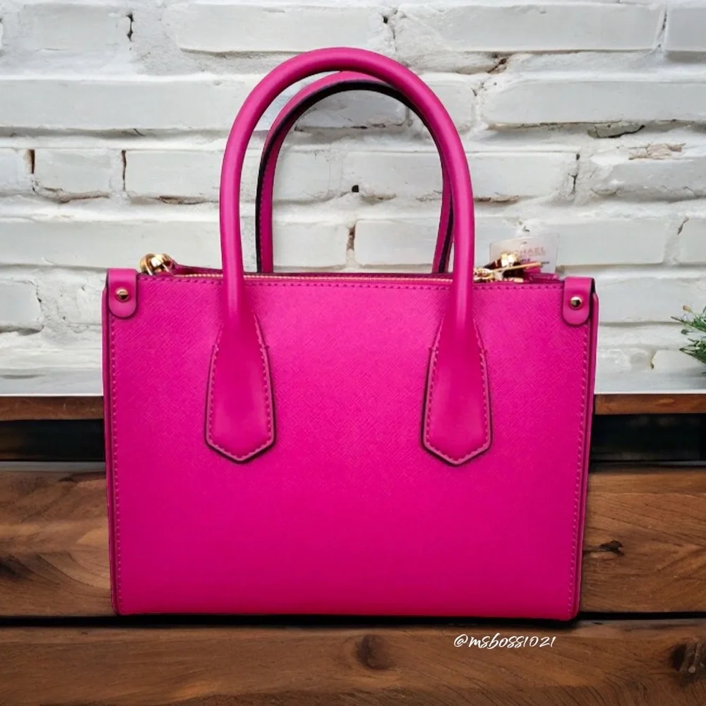 Michael Kors Maple Small Satchel in Deep Fuchsia NWT - Picture 5 of 13